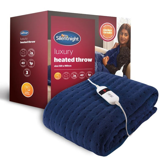 Silentnight Heated Throw - Soft NAVY Colour NOT PERSONALISED
