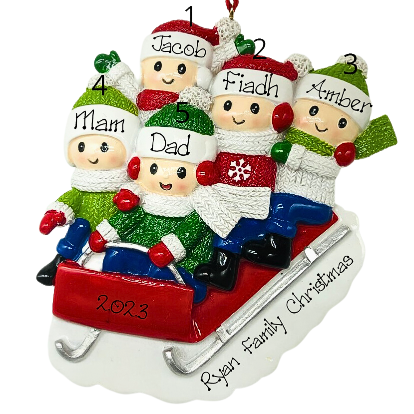 Personalised Christmas Ornament - Sleigh Ride Fun 5 NEW