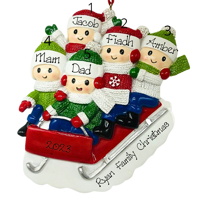 Personalised Christmas Ornament - Sleigh Ride Fun 5