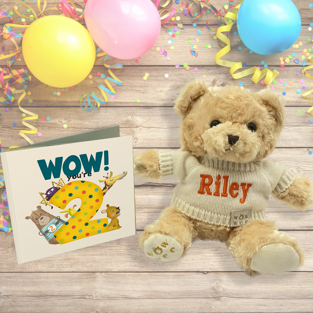 2nd Birthday Personalised Gift Set - Signature Bear & WOW! You're Two Storybook