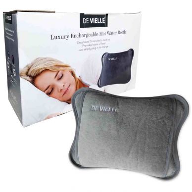 De Vielle Rechargable Hot Water Bottle Rose Gray