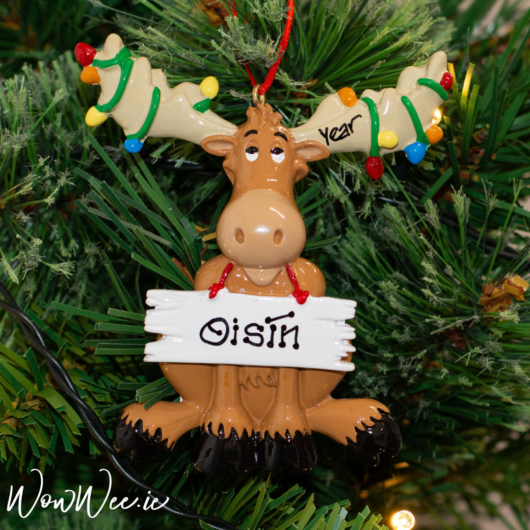 Personalised Christmas Ornament - Christmas Moose - WowWee.ie Personalised Gifts