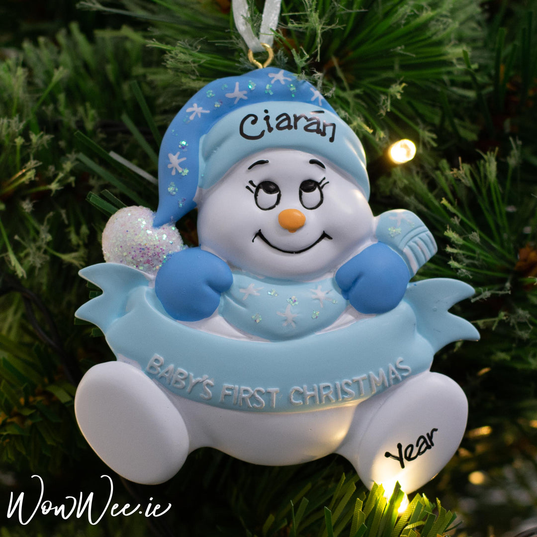 Always remember the joy of your little boy's first Christmas with this cute as can be Personalised Christmas Tree Decorations.