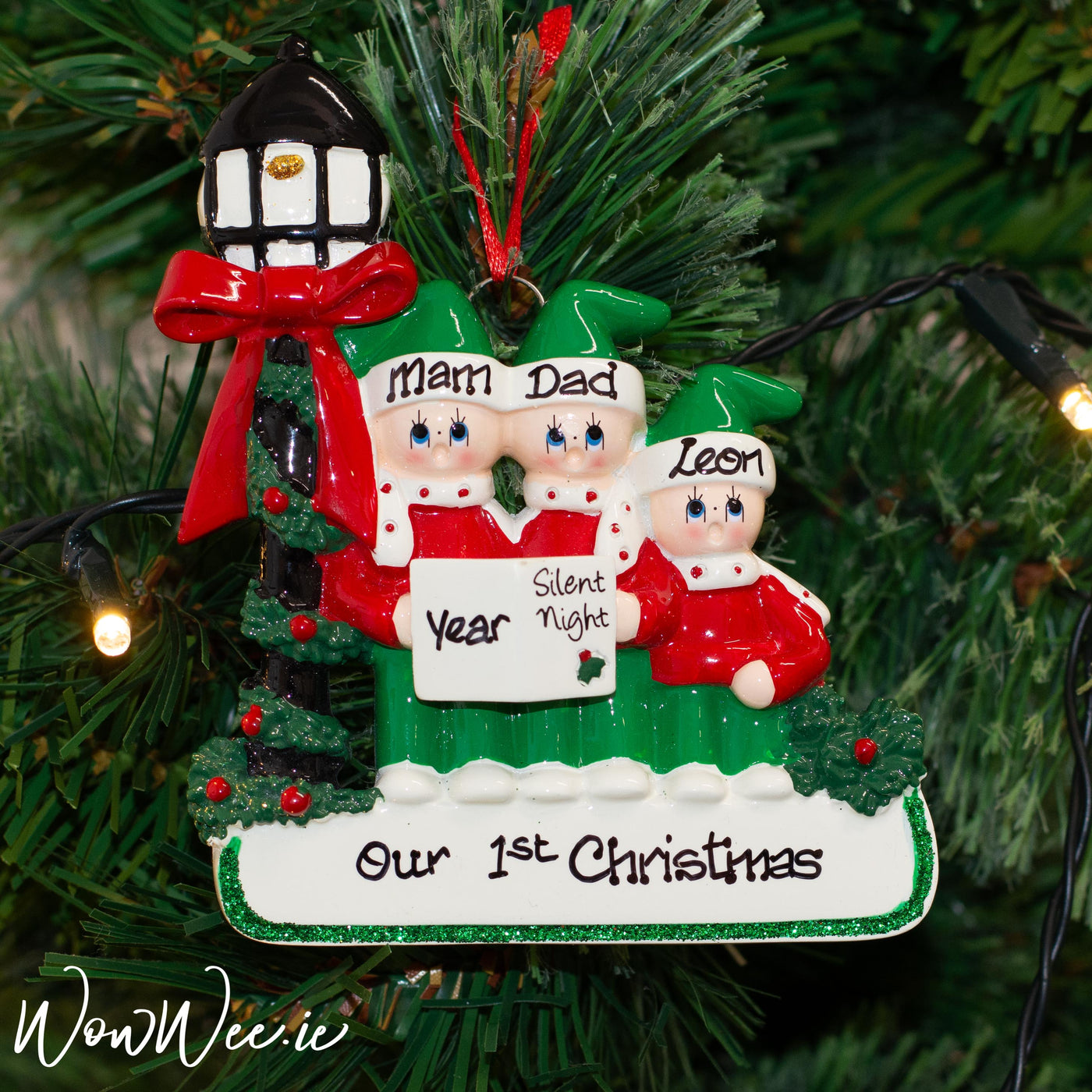 Personalised Christmas Ornament - Caroler Family 3 - WowWee.ie Personalised Gifts
