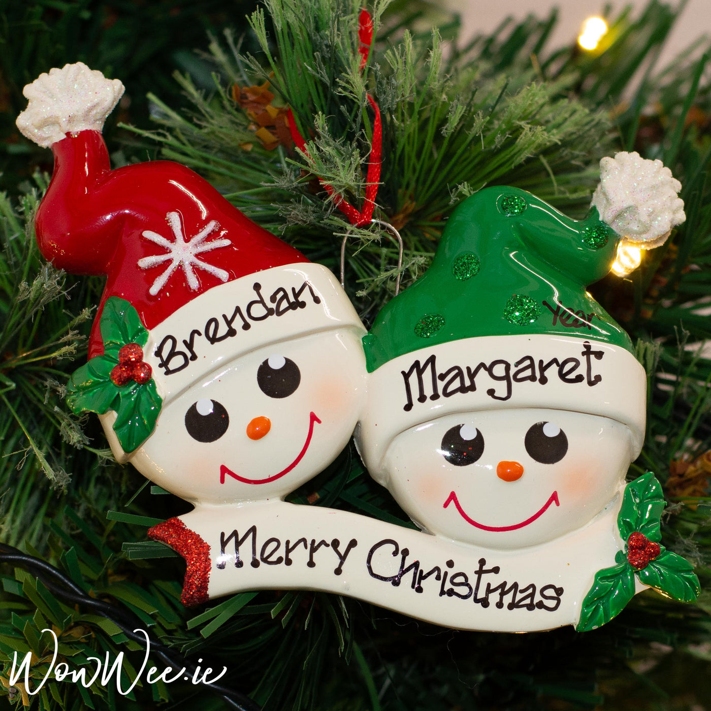 Personalised Christmas Ornament - Snow Faces - WowWee.ie Personalised Gifts