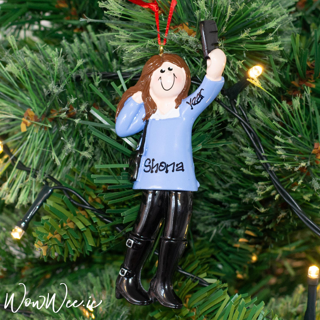 Everyone knows a girl who would loves taking selfies and so adore this Personalised Christmas Tree Decoration as a gift this year.