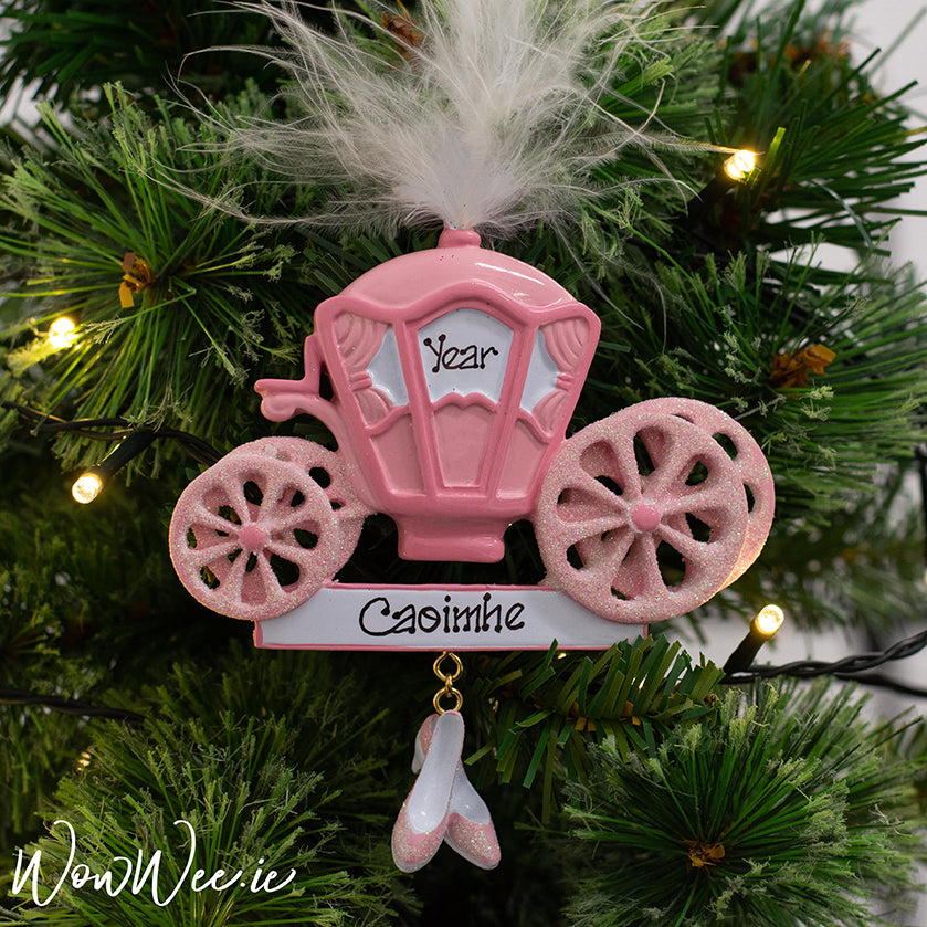 Personalised Christmas Ornament - Princess Carriage - WowWee.ie Personalised Gifts
