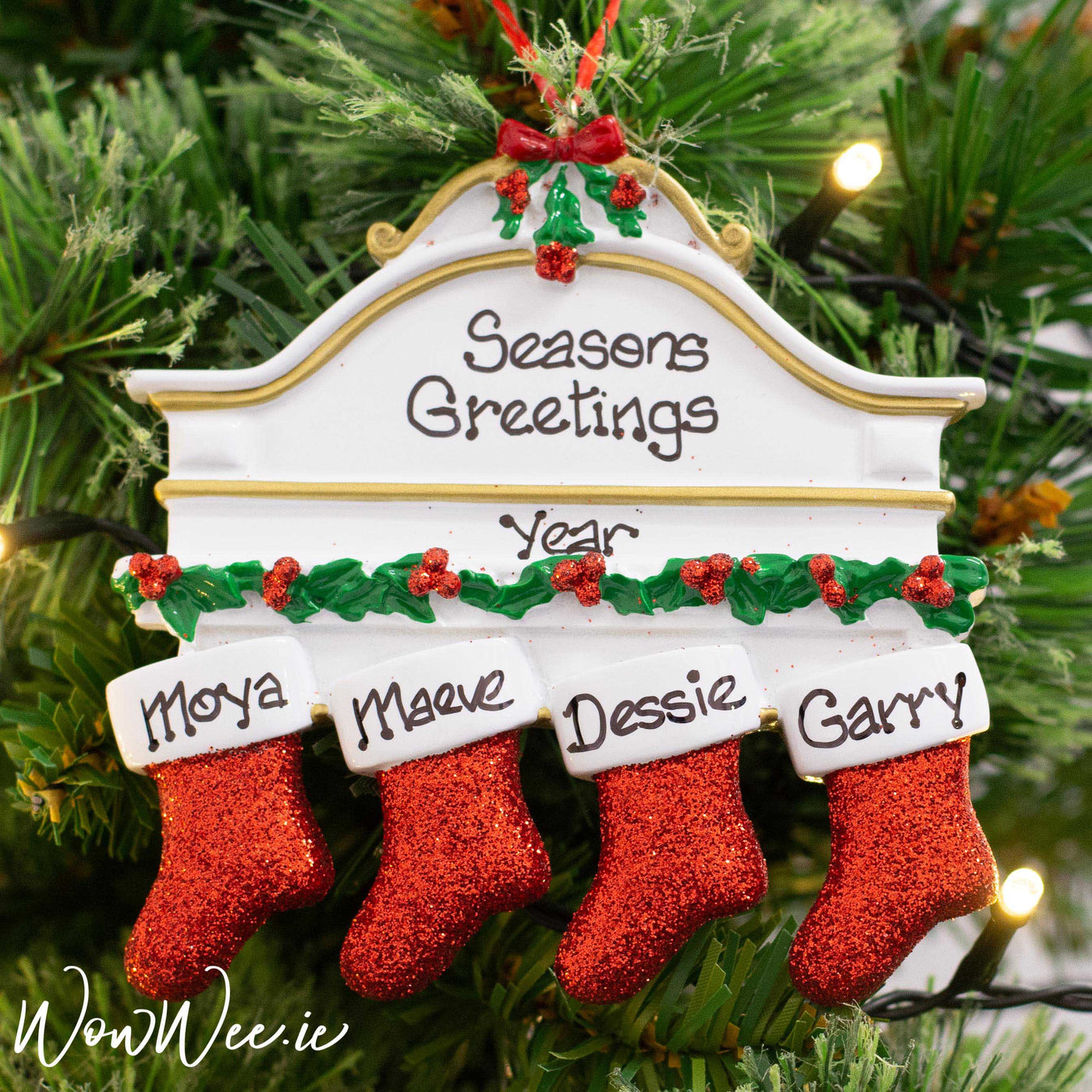 Personalised Christmas Ornament - Mantle 4 - WowWee.ie Personalised Gifts