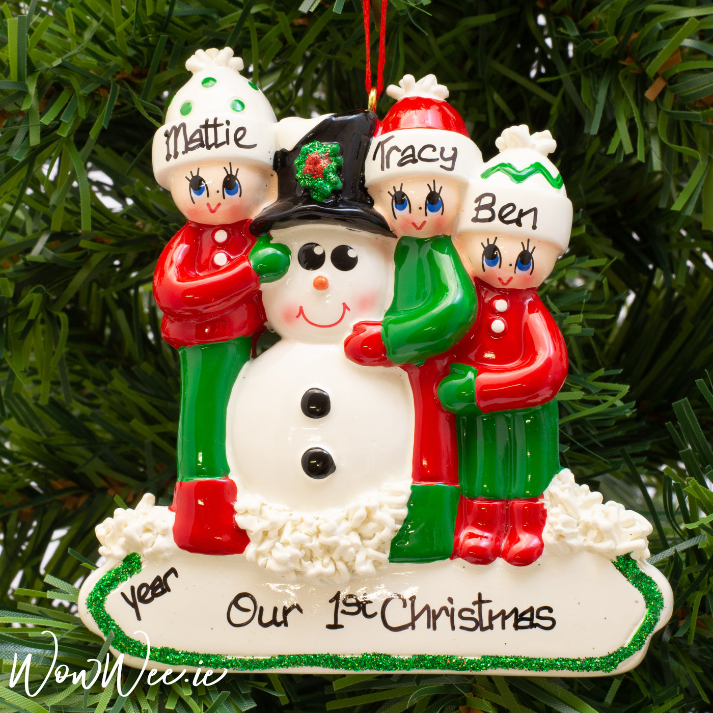 Personalised Christmas Ornament - Making a Snowman Family 3 - WowWee.ie Personalised Gifts