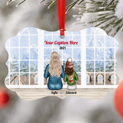 Personalised Christmas Jumpers Ornament - Mother & Child