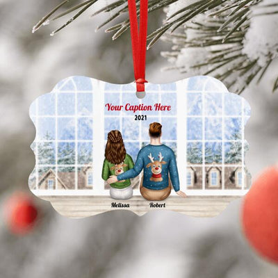 Personalised Christmas Jumpers Ornament - Father & Teenager