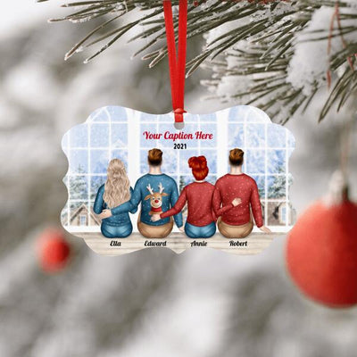 Personalised Christmas Jumpers Ornament - Siblings/ Friends 2 Female & 2 Male