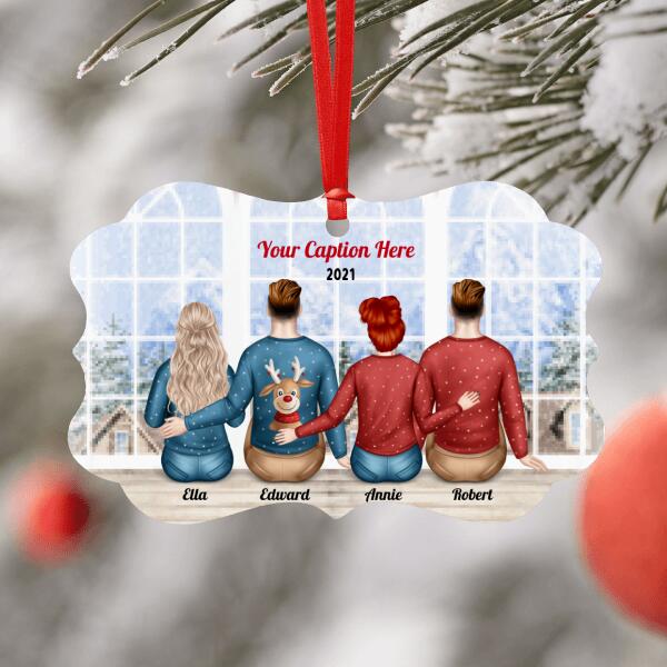 Personalised Christmas Jumpers Ornament - Siblings/ Friends 2 Female & 2 Male