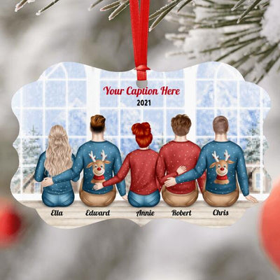Personalised Christmas Jumpers Ornament - Siblings/ Friends 2 Female & 3 Male