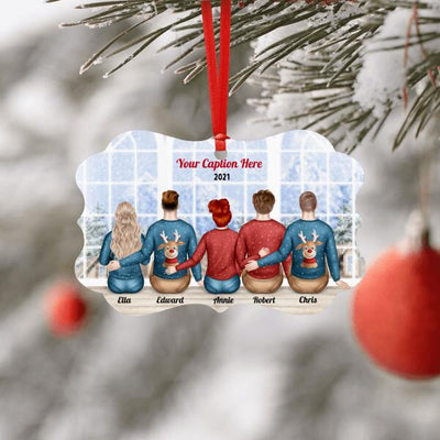 Personalised Christmas Jumpers Ornament - Siblings/ Friends 2 Female & 3 Male