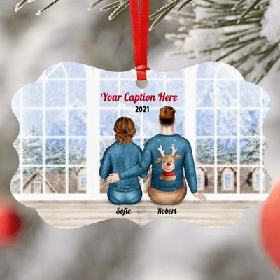 Personalised Christmas Jumpers Ornament - Couple