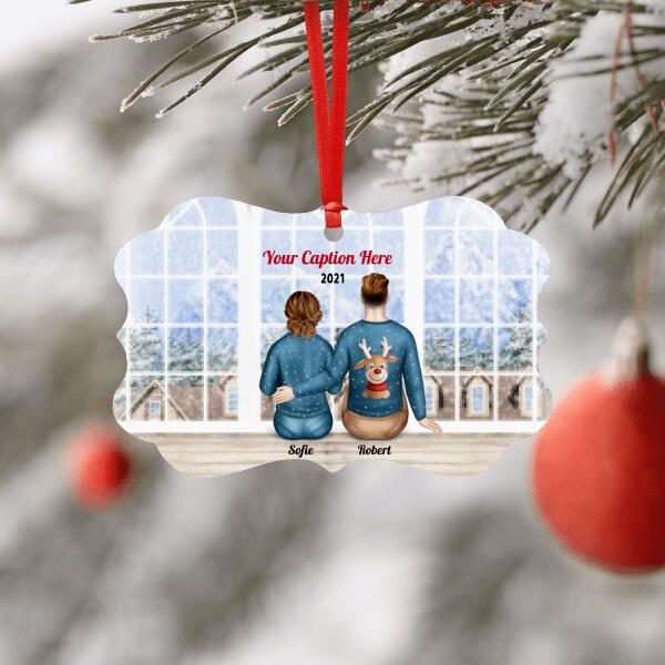 Personalised Christmas Jumpers Ornament - Couple
