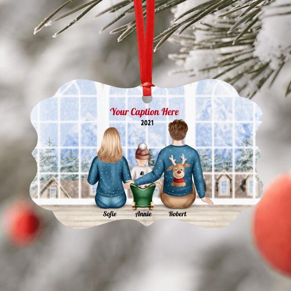 Personalised Christmas Jumpers Ornament - Parents & Baby