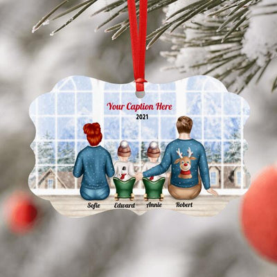 Personalised Christmas Jumpers Ornament - Parents & 2 Babies