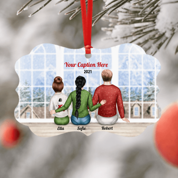 Personalised Christmas Jumpers Ornament - Parents & Teenager