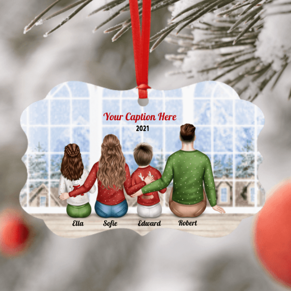 Personalised Christmas Jumpers Ornament - Parents & 2 Teenagers