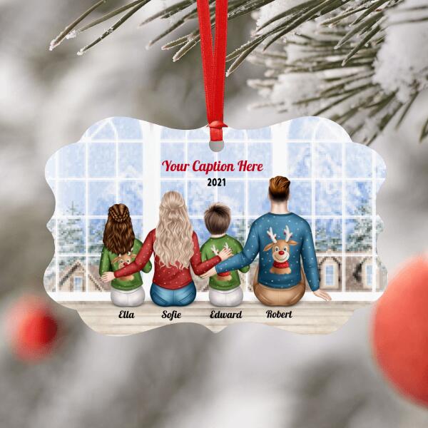 Personalised Christmas Jumpers Ornament - Parents & 2 Teenagers