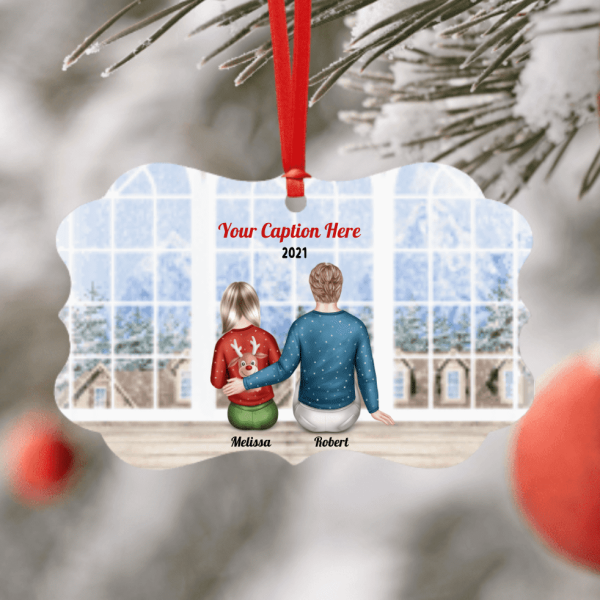 Personalised Christmas Jumpers Ornament - Father & Teenager