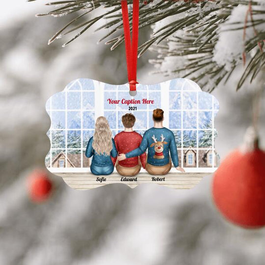 Personalised Christmas Jumpers Ornament - Parents & Adult Son