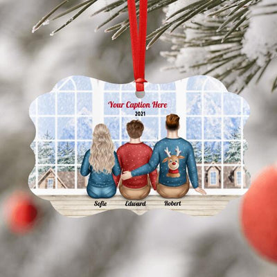 Personalised Christmas Jumpers Ornament - Parents & Adult Son
