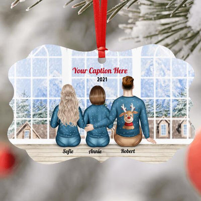 Personalised Christmas Jumpers Ornament - Parents & Adult Daughter