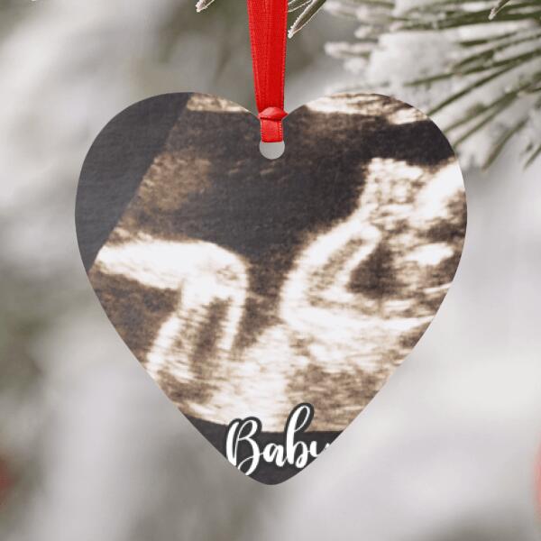 Personalised Baby Scan Christmas Ornament - Upload Your Own Photo