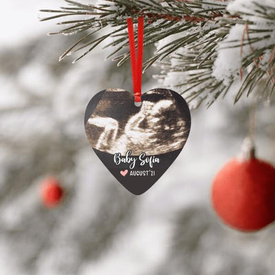 Personalised Baby Scan Christmas Ornament - Upload Your Own Photo