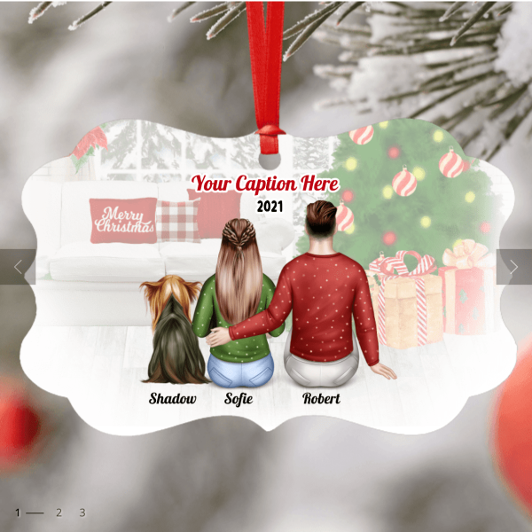 Personalised Christmas Family with Dog - Couple