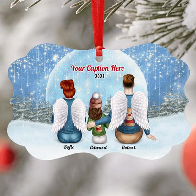 Personalised Memorial Christmas Ornament - Parents With Child