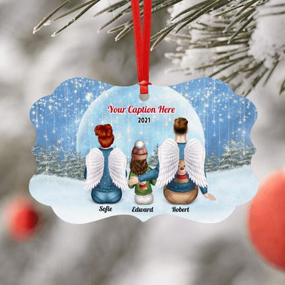Personalised Memorial Christmas Ornament - Parents With Child