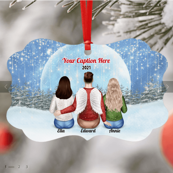 Personalised Memorial Christmas Ornament - Siblings/ Friends 2 Female & 1 Male