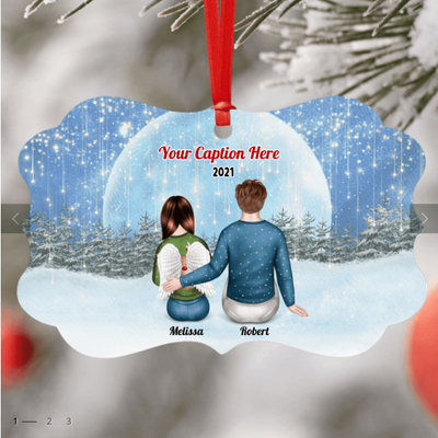 Personalised Memorial Christmas Ornament - Father & Teenager