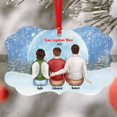 Personalised Memorial Christmas Ornament - Parents & Adult Son