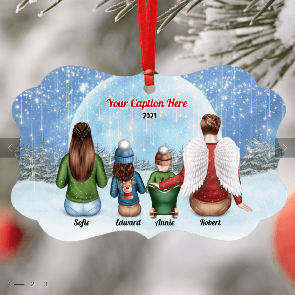 Personalised Memorial Christmas Ornament - Parents, Child & Baby