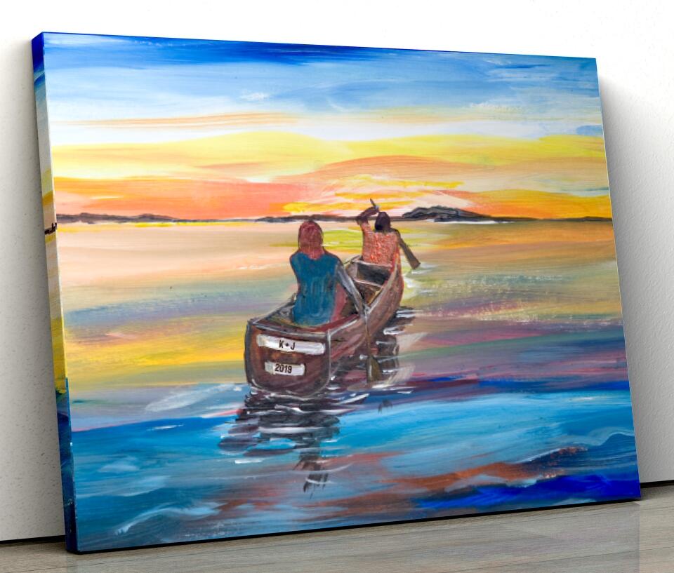 Currach to the Horizon - Printed Canvas of Painting by Seán McDermott