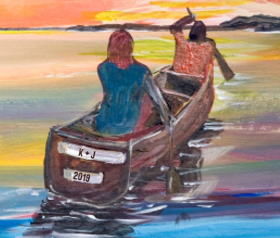 Currach to the Horizon - Printed Canvas of Painting by Seán McDermott