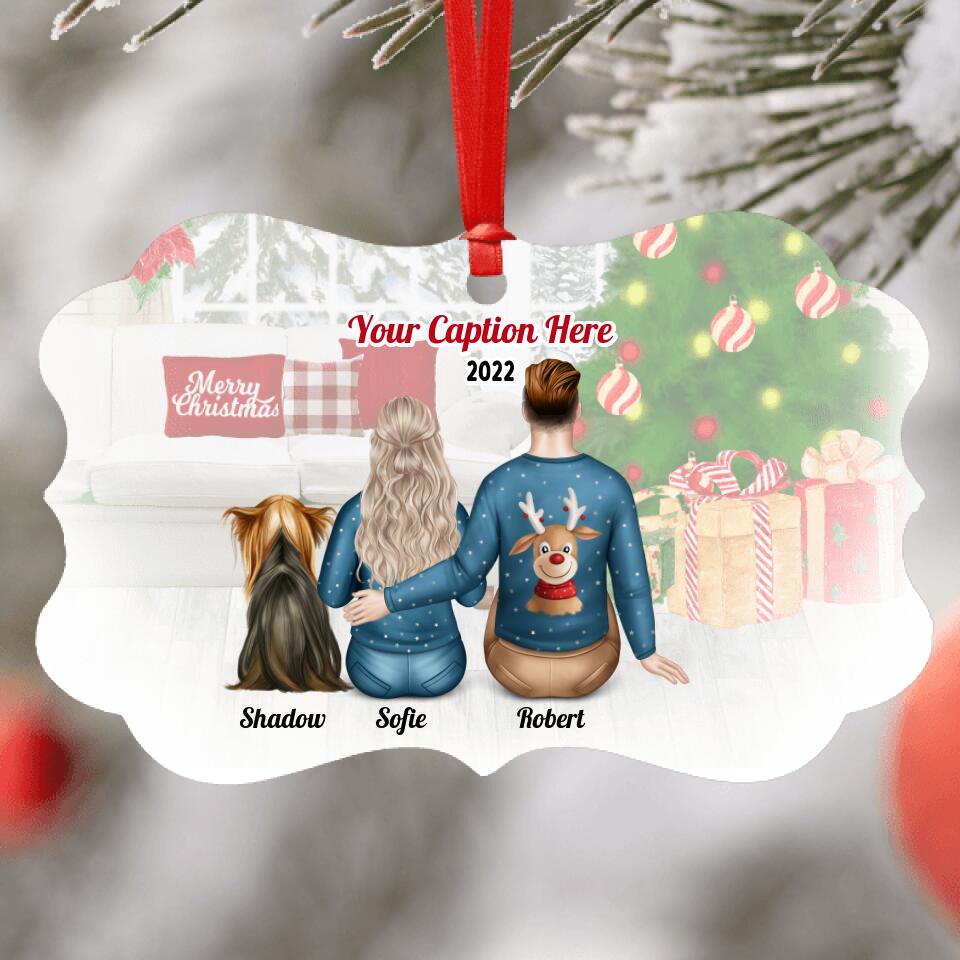 Personalised Christmas Family with Dog - Couple