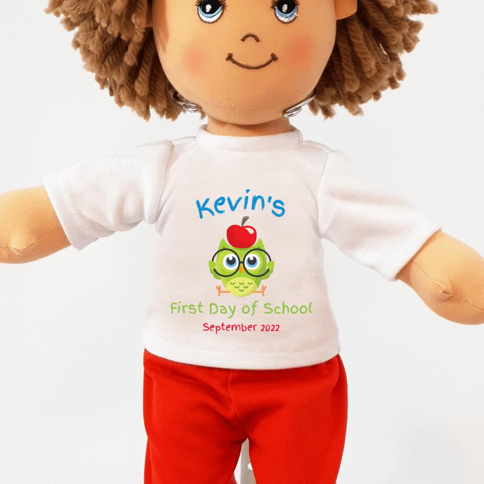 Personalised Rag Boy - First Day of School
