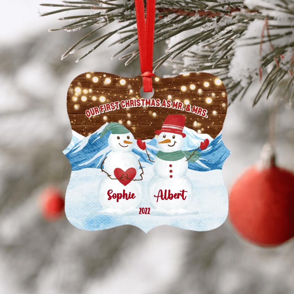 Our First Christmas As Mr. & Mrs. Personalised Ornament