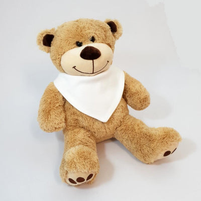 Personalised Baby Bib with Teddy Bear - Half & Half - Customise with Town, County or Country