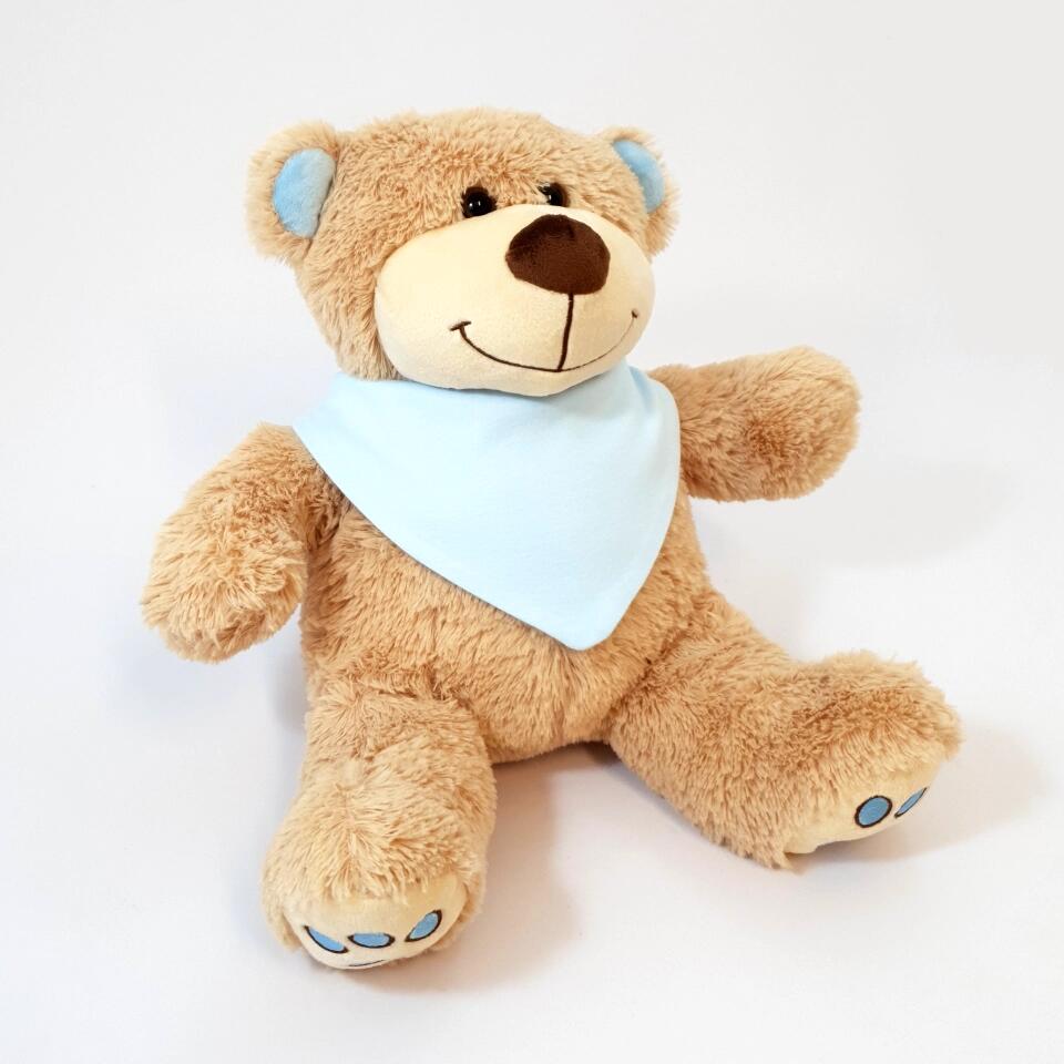 Personalised Baby Bib with Teddy Bear - Gender Reveal Boy