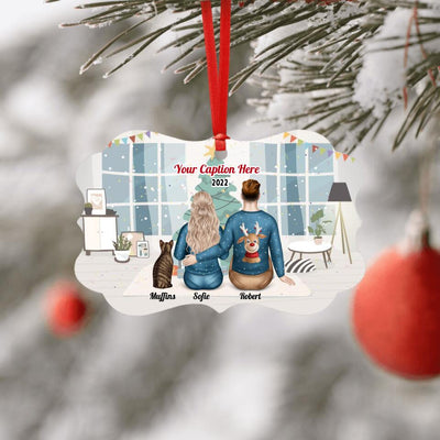 Personalised Christmas Family with Cat - Choose Your Family Size