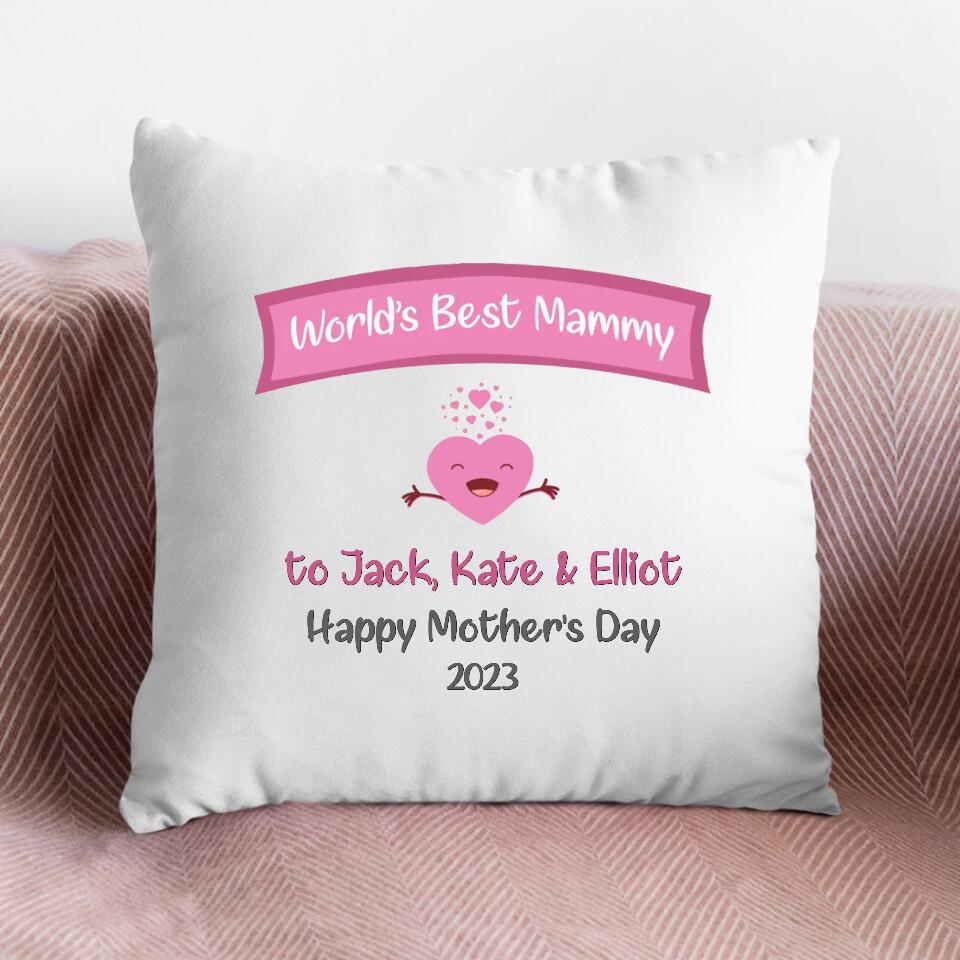 Personalised Mother's Day Cushion - World's Best Mammy