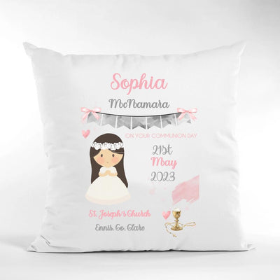 Personalised First Holy Communion Gift - Cushion for Girls - Style 2