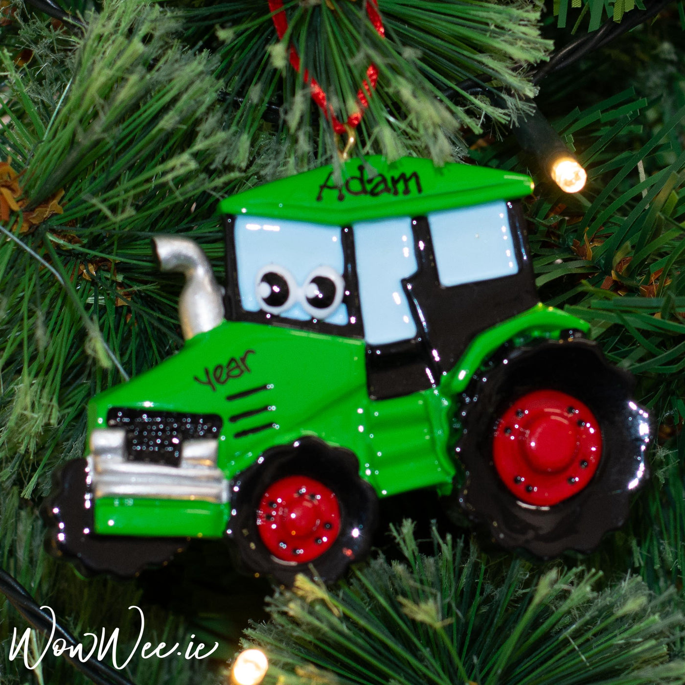 Personalised Christmas Ornament - Green Tractor - WowWee.ie Personalised Gifts